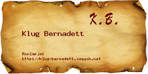 Klug Bernadett névjegykártya