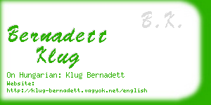 bernadett klug business card